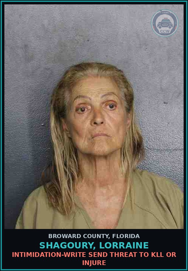 Booking mugshot of SHAGOURY, LORRAINE in Broward County