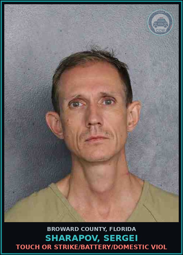 Booking mugshot of SHARAPOV, SERGEI in Broward County