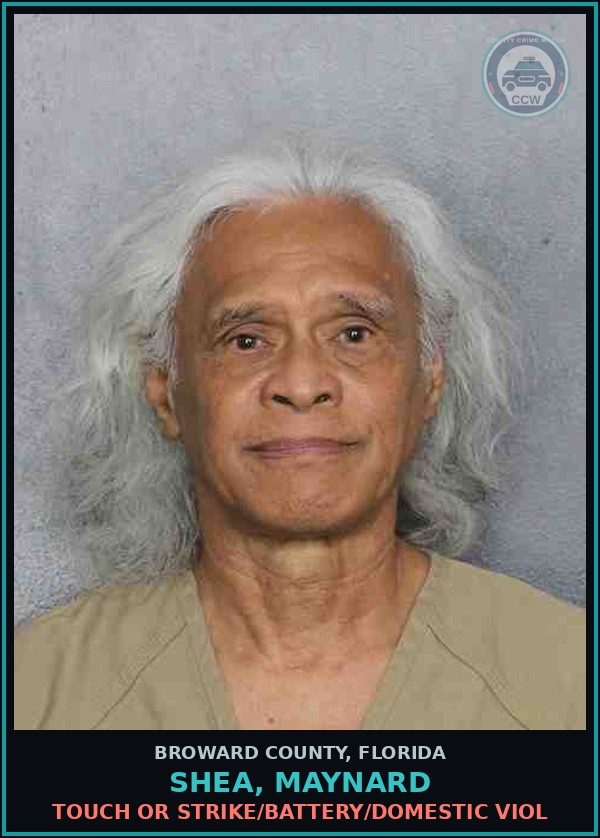 Booking mugshot of SHEA, MAYNARD in Broward County