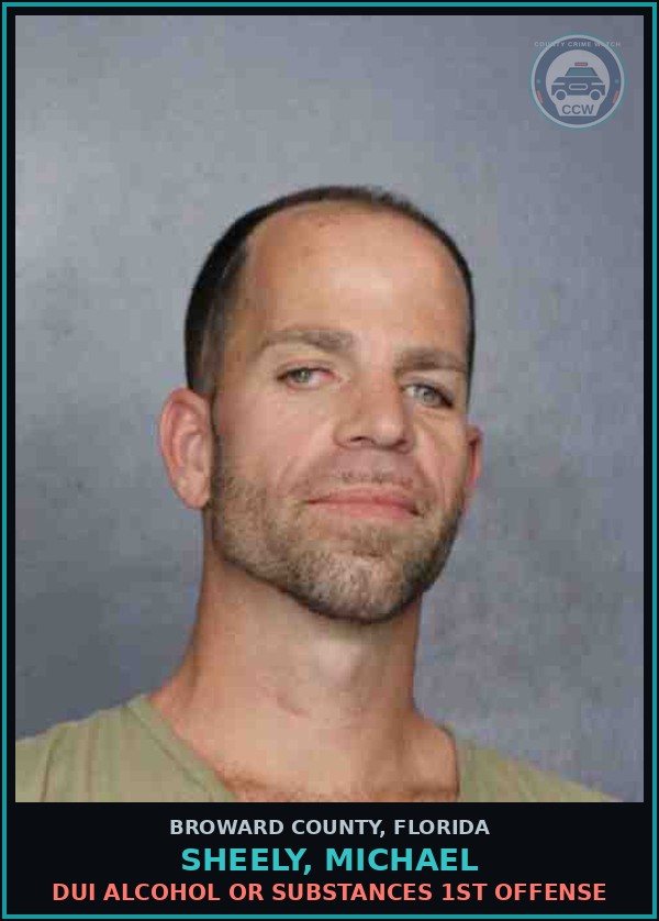 Booking mugshot of SHEELY, MICHAEL in Broward County
