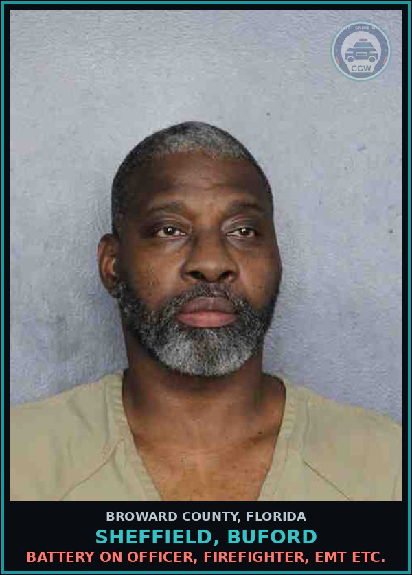Booking mugshot of SHEFFIELD, BUFORD in Broward County