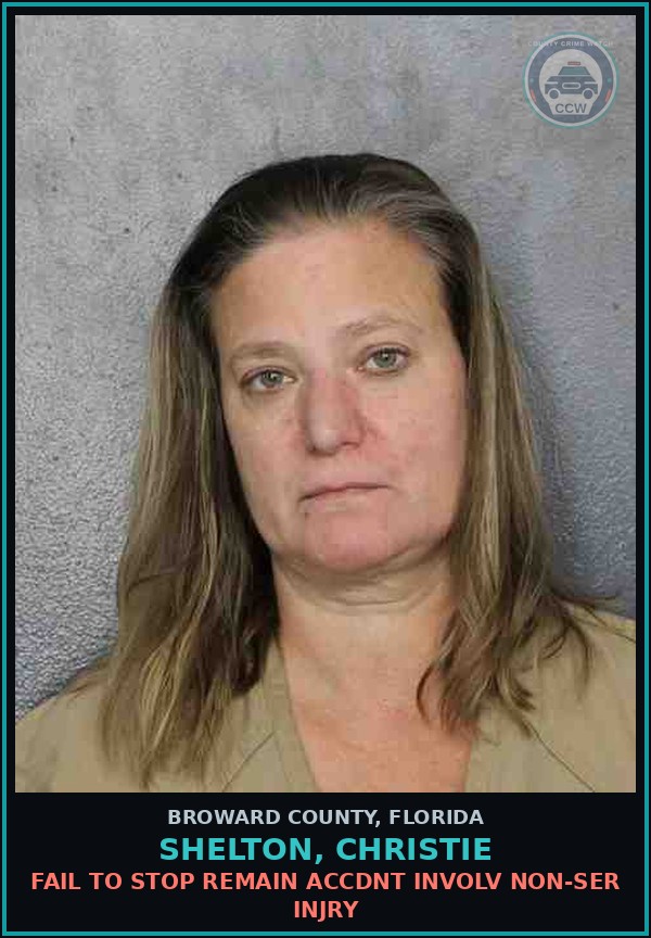 Booking mugshot of SHELTON, CHRISTIE in Broward County