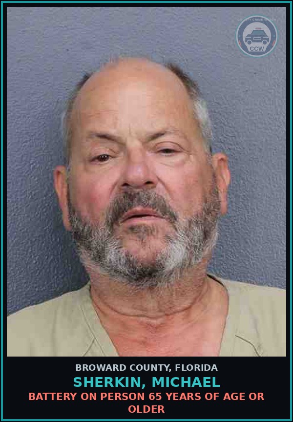 Booking mugshot of SHERKIN, MICHAEL in Broward County