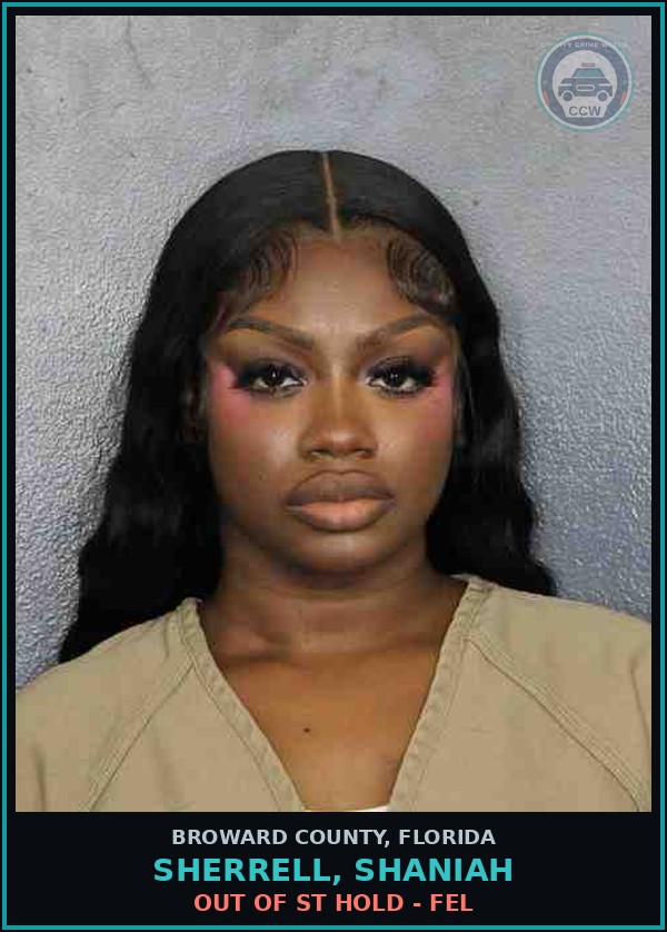 Booking mugshot of SHERRELL, SHANIAH in Broward County