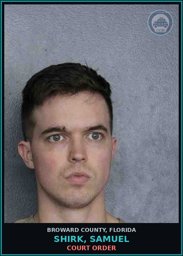 Booking mugshot of SHIRK, SAMUEL in Broward County