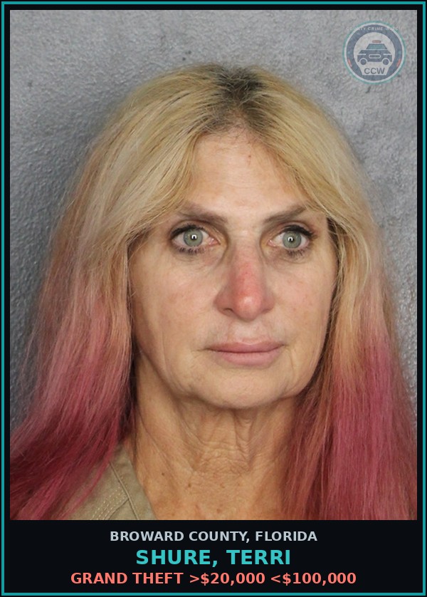 Booking mugshot of SHURE, TERRI in Broward County