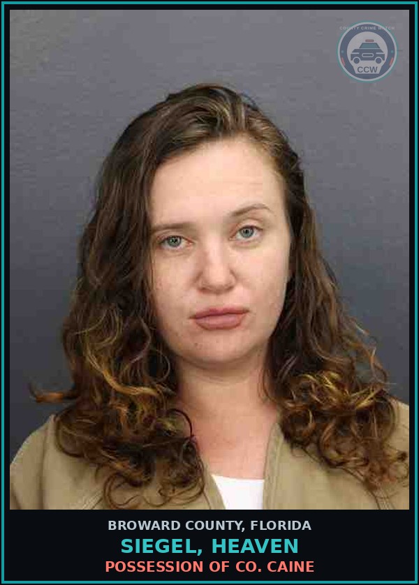 Booking mugshot of SIEGEL, HEAVEN in Broward County