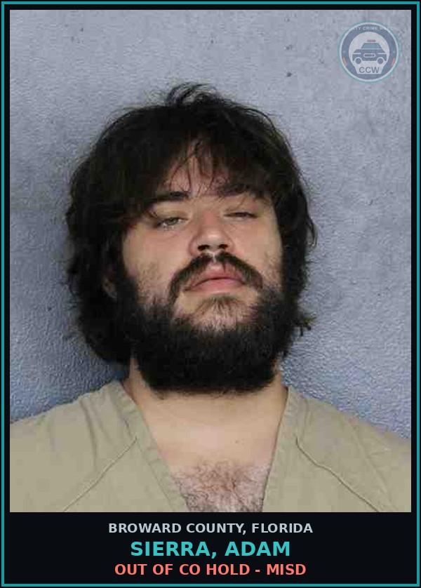 Booking mugshot of SIERRA, ADAM in Broward County