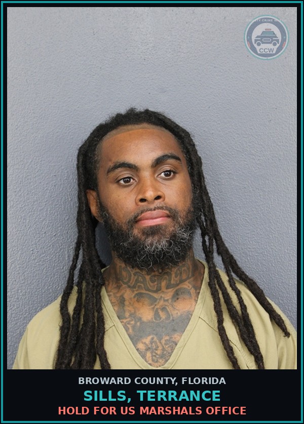Booking mugshot of SILLS, TERRANCE in Broward County