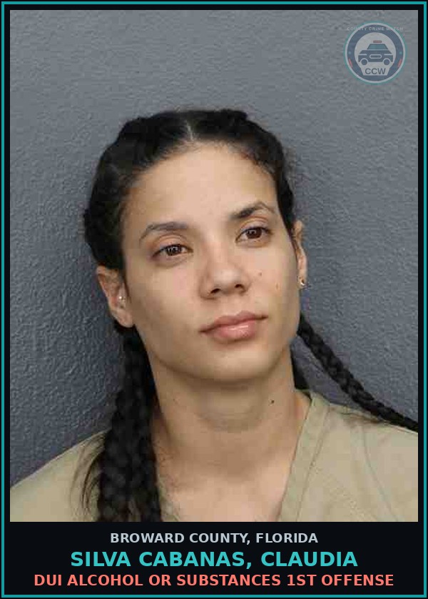 Booking mugshot of SILVA CABANAS, CLAUDIA in Broward County