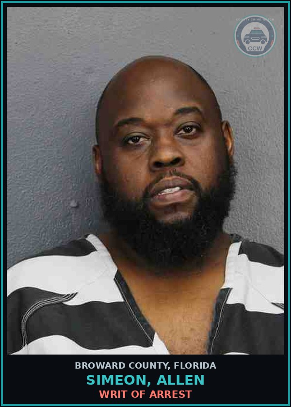Booking mugshot of SIMEON, ALLEN in Broward County