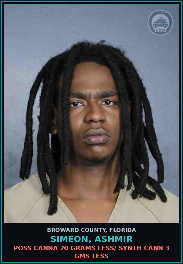Booking mugshot of SIMEON, ASHMIR in Broward County