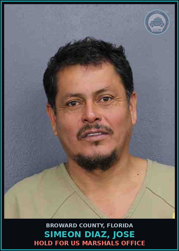 Booking mugshot of SIMEON DIAZ, JOSE in Broward County