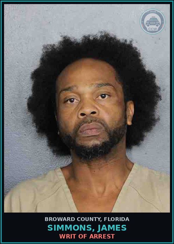 Booking mugshot of SIMMONS, JAMES in Broward County