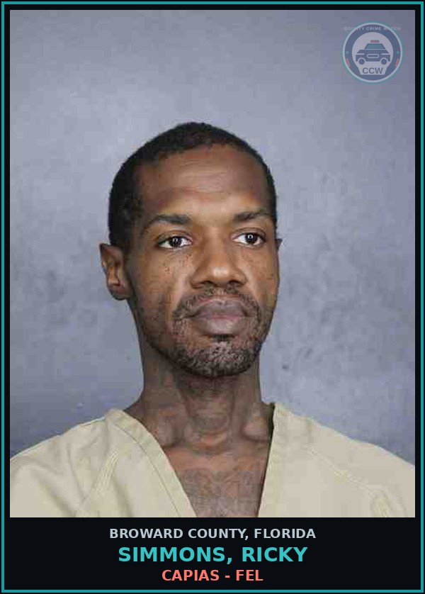 Booking mugshot of SIMMONS, RICKY in Broward County