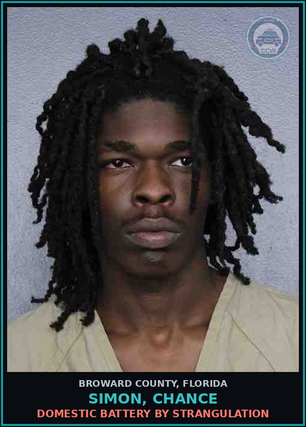 Booking mugshot of SIMON, CHANCE in Broward County