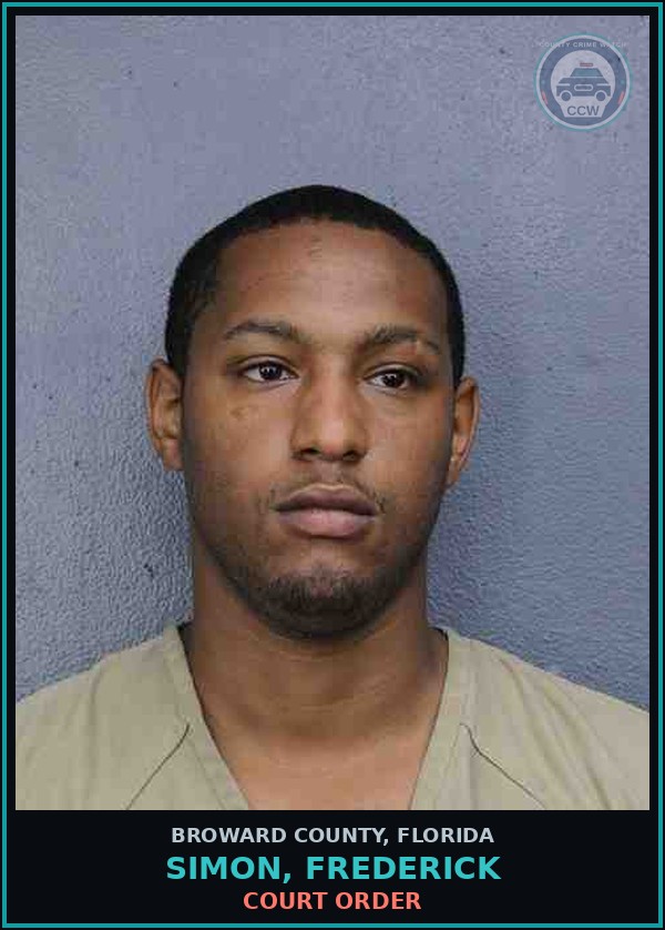 Booking mugshot of SIMON, FREDERICK in Broward County