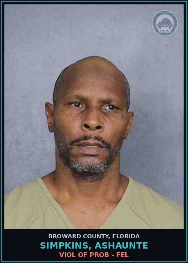 Booking mugshot of SIMPKINS, ASHAUNTE in Broward County