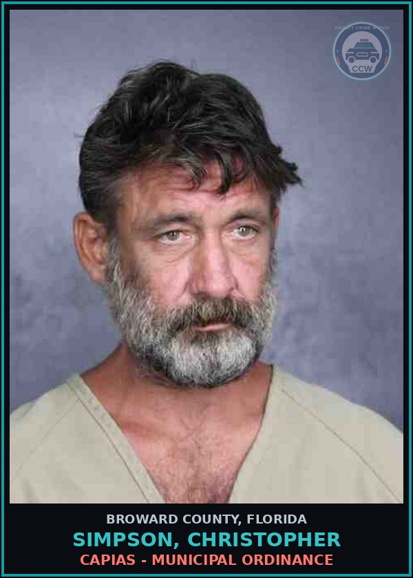 Booking mugshot of SIMPSON, CHRISTOPHER in Broward County