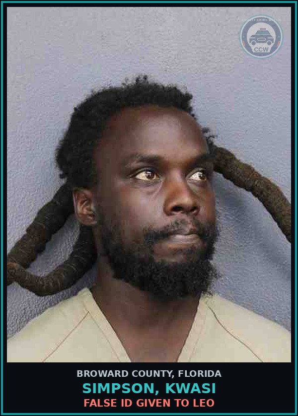 Booking mugshot of SIMPSON, KWASI in Broward County