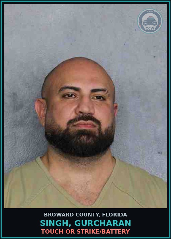 Booking mugshot of SINGH, GURCHARAN in Broward County
