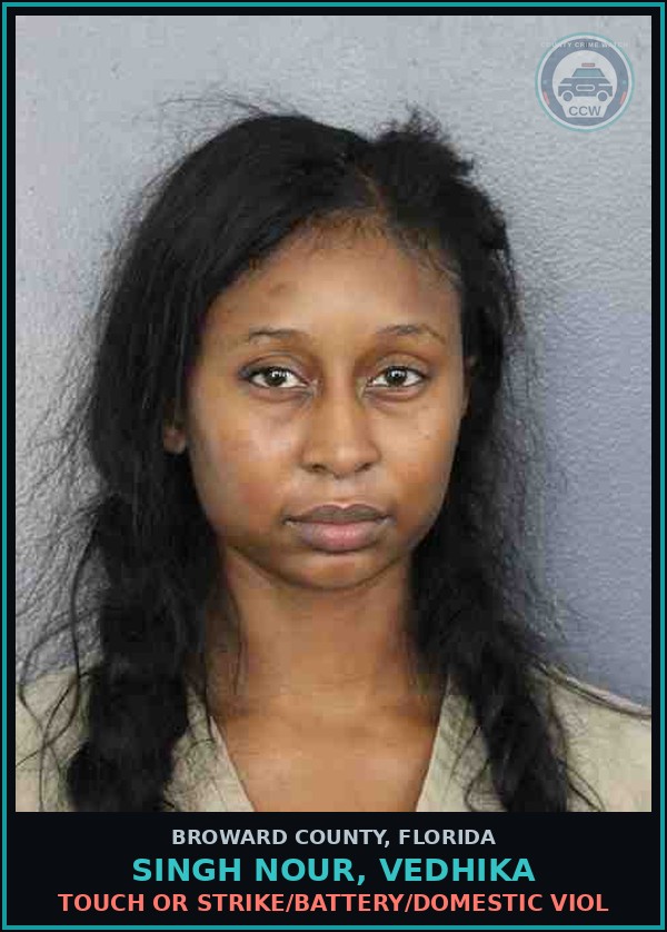 Booking mugshot of SINGH NOUR, VEDHIKA in Broward County