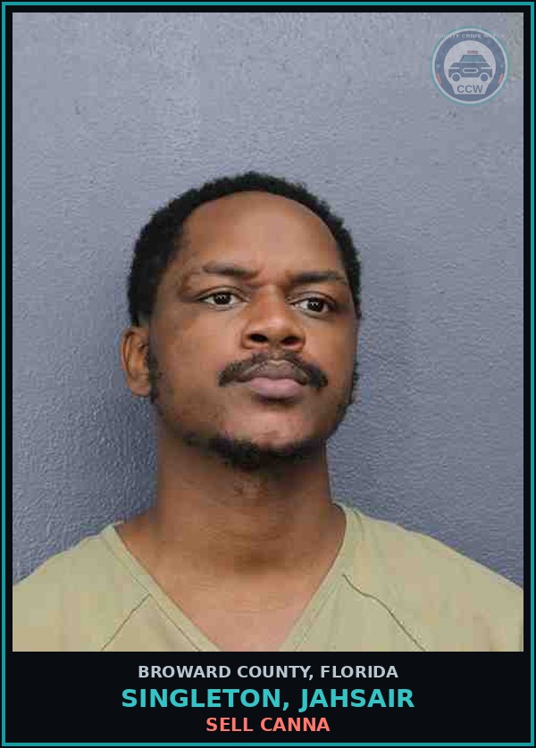 Booking mugshot of SINGLETON, JAHSAIR in Broward County