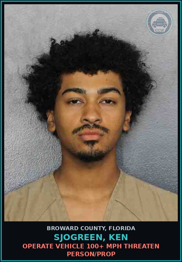 Booking mugshot of SJOGREEN, KEN in Broward County