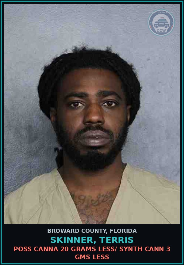 Booking mugshot of SKINNER, TERRIS in Broward County