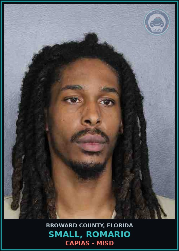 Booking mugshot of SMALL, ROMARIO in Broward County