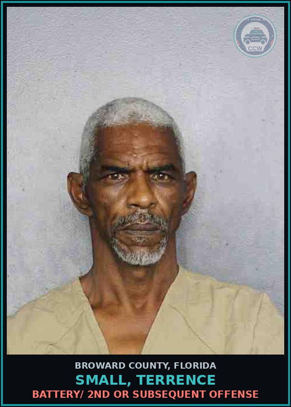 Booking mugshot of SMALL, TERRENCE in Broward County