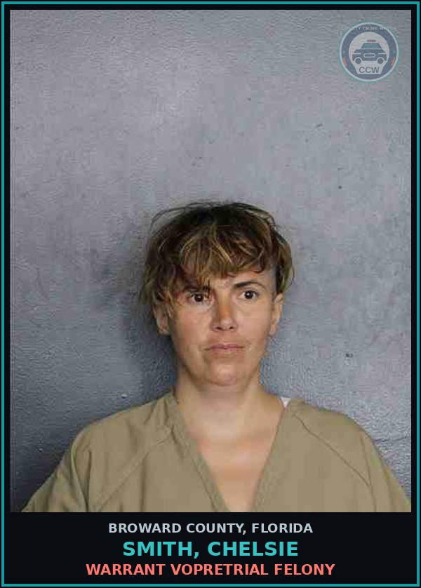 Booking mugshot of SMITH, CHELSIE in Broward County