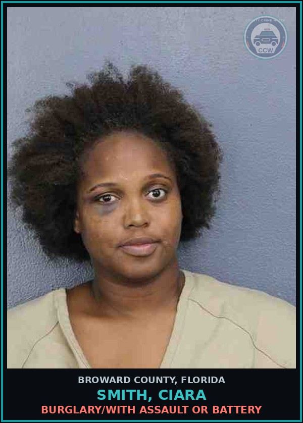 Booking mugshot of SMITH, CIARA in Broward County