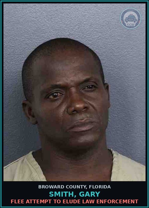 Booking mugshot of SMITH, GARY in Broward County
