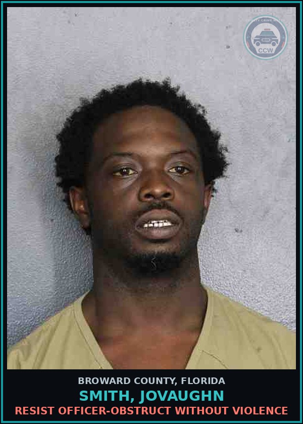 Booking mugshot of SMITH, JOVAUGHN in Broward County