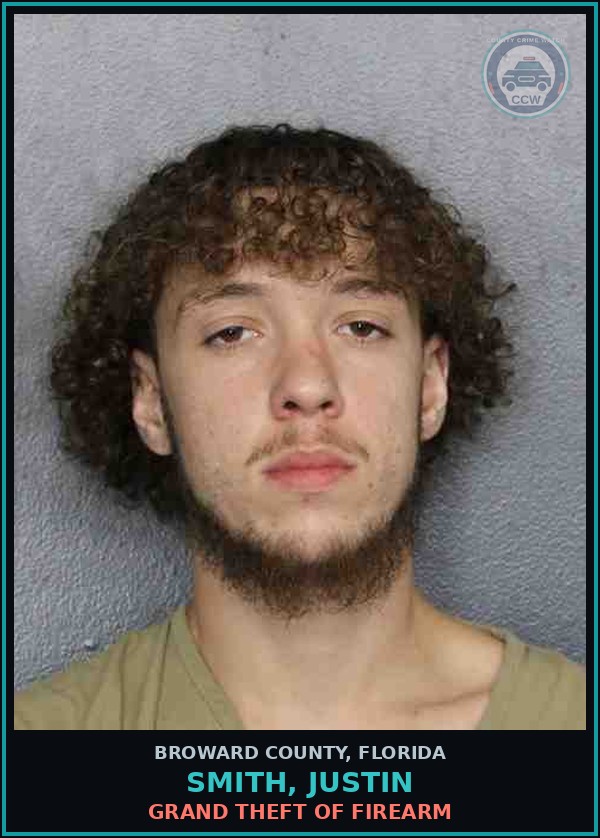 Booking mugshot of SMITH, JUSTIN in Broward County