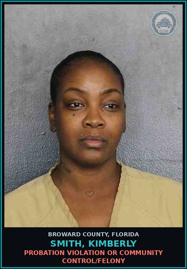 Booking mugshot of SMITH, KIMBERLY in Broward County