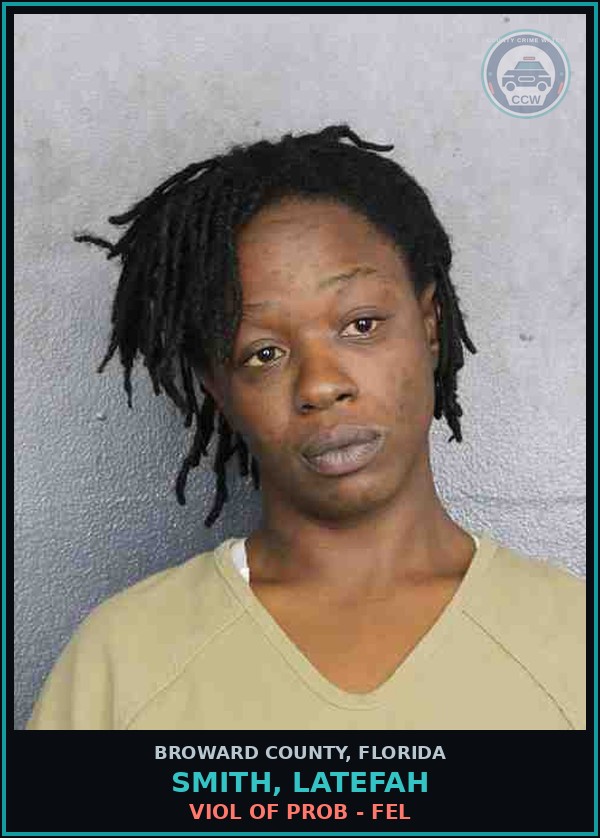 Booking mugshot of SMITH, LATEFAH in Broward County