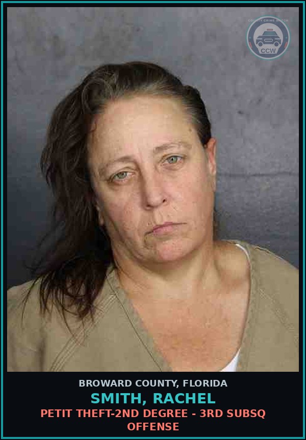 Booking mugshot of SMITH, RACHEL in Broward County