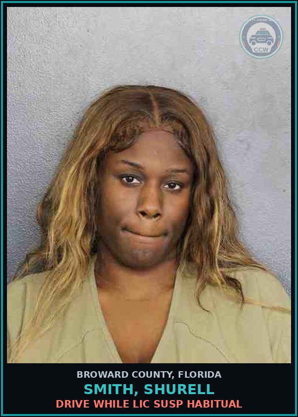 Booking mugshot of SMITH, SHURELL in Broward County