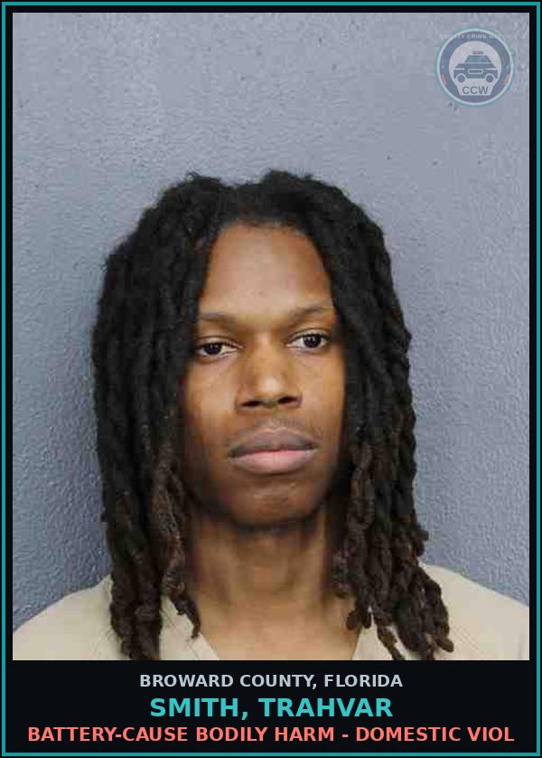 Booking mugshot of SMITH, TRAHVAR in Broward County
