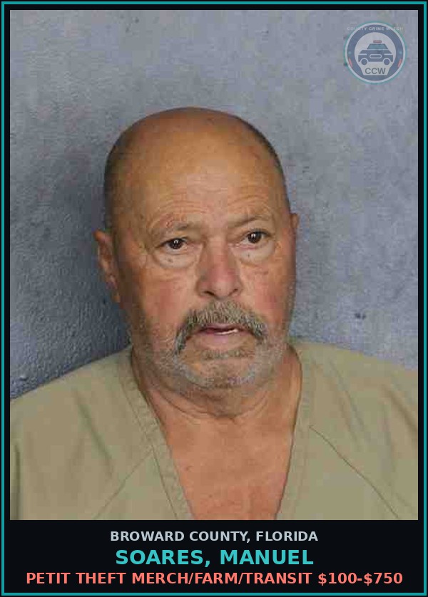 Booking mugshot of SOARES, MANUEL in Broward County