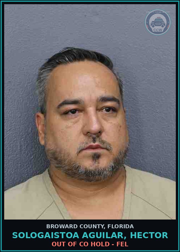 Booking mugshot of SOLOGAISTOA AGUILAR, HECTOR in Broward County