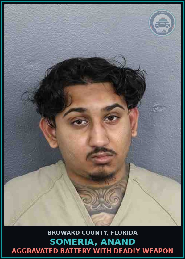 Booking mugshot of SOMERIA, ANAND in Broward County