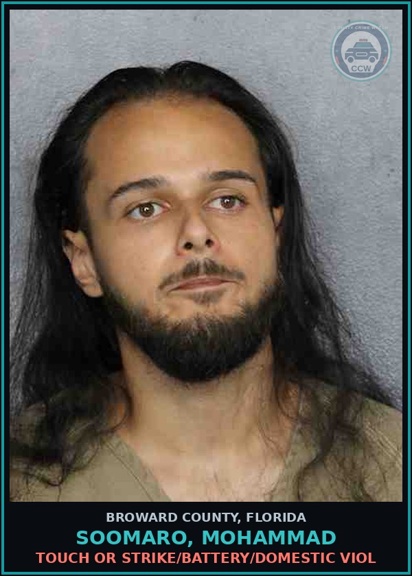 Booking mugshot of SOOMARO, MOHAMMAD in Broward County