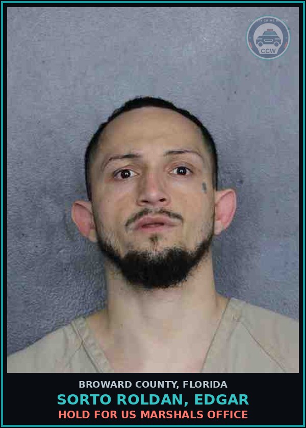 Booking mugshot of SORTO ROLDAN, EDGAR in Broward County