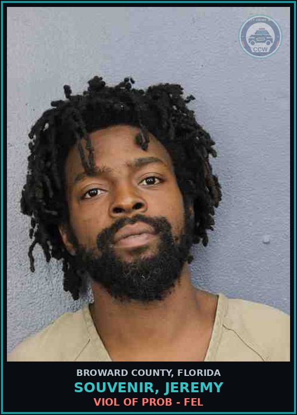Booking mugshot of SOUVENIR, JEREMY in Broward County
