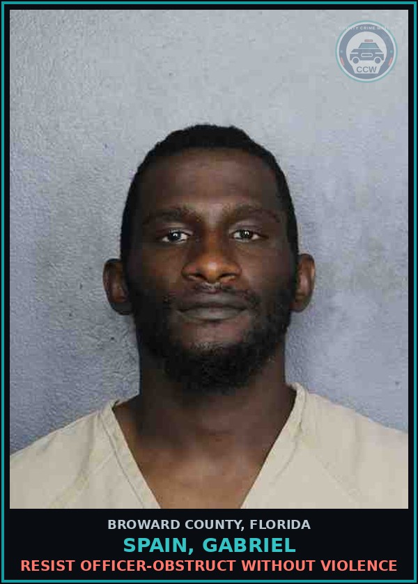 Booking mugshot of SPAIN, GABRIEL in Broward County