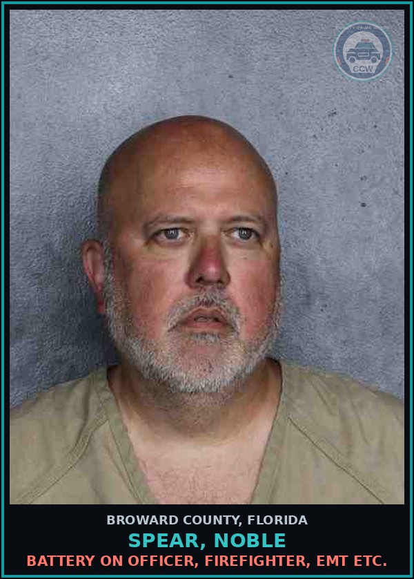 Booking mugshot of SPEAR, NOBLE in Broward County