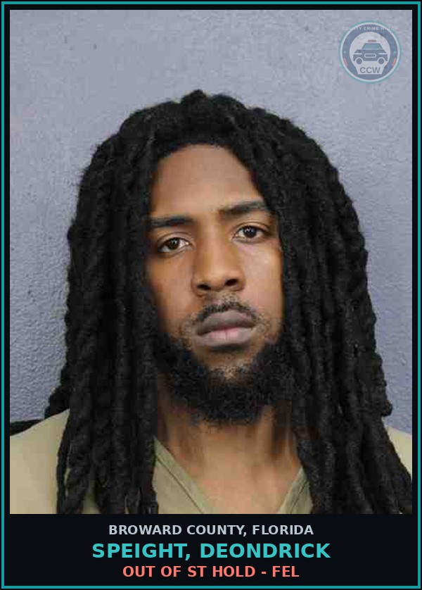 Booking mugshot of SPEIGHT, DEONDRICK in Broward County